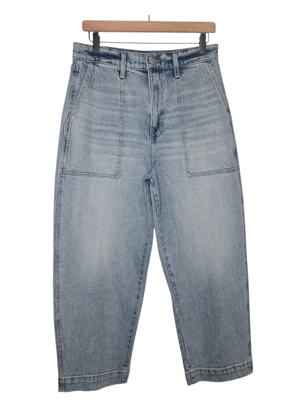 Pistola Womens Provence Wash Turner Super High Rise Crop Barrel Denim Jeans 30 - Picture 2 of 11